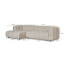 Afmetingen Multifurn Hoekbank Fay - Beige Links