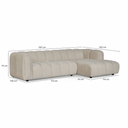 Afmetingen Multifurn Hoekbank Fay - Beige Rechts