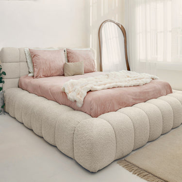 Platformbed Adore Ruby Bouclé Beige – 180x200 cm – Zonder Matras - afbeelding 5