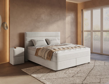 Opbergboxspring Horizon Gebroken Wit – 160x200 cm in bouclé - Mooier Thuis