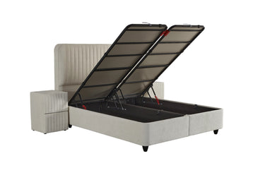 Opbergboxspring Bridabedd Beige – 140x200 cm - afbeelding 2
