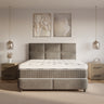 Opbergboxspring Verdo Taupe – 180x210 cm in velvet - Mooier Thuis
