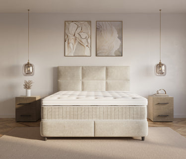 Opbergboxspring Verdo Beige – 180x200 cm in velvet - Mooier Thuis