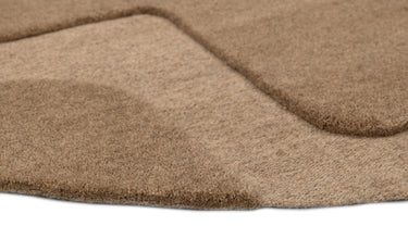 Vloerkleed Trenton 550 bruin laagpolig – detailfoto van pool en structuur