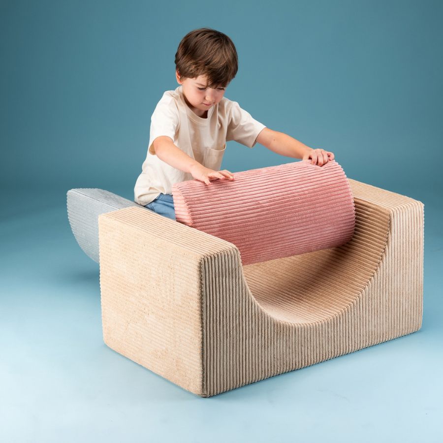 Wigiwama Regenbogen-Spielset aus geripptem Stoff Brauner Zucker