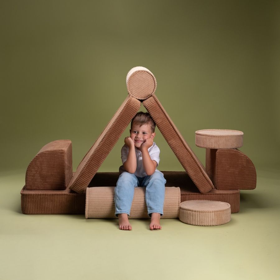 Wigiwama 9-teilige Cord-Spielbank für Kinder Toffee
