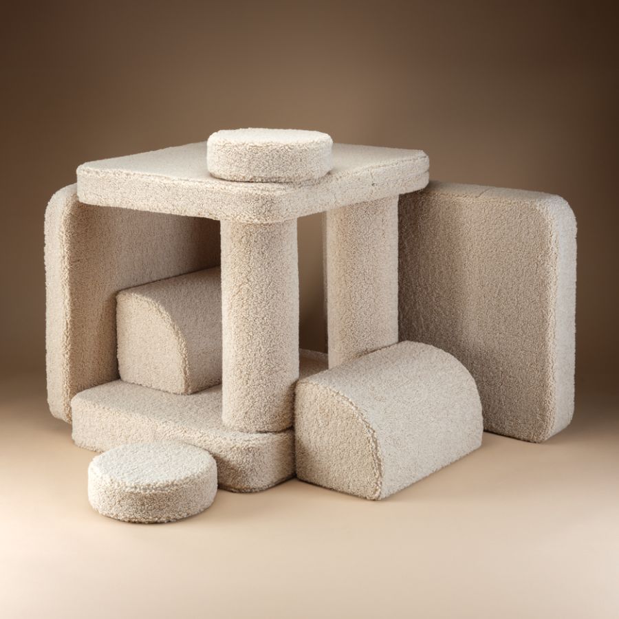 Wigiwama Kinderspielbank, 9-teilig, aus Teddyfell Keks