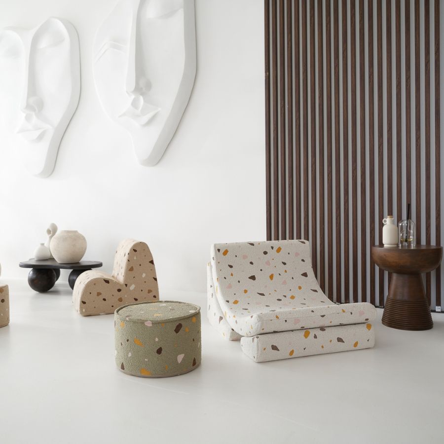 Wigiwama terrazzo collectie: poefs, kussens en zitzakken