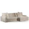 3-zits loungebank L+R - Vito 23 ribstof Beige hoekbank l+r - 274 cm breed - Mooier Thuis