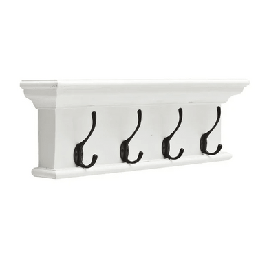 Halifax Wandgarderobe mit 4 Haken – weiß