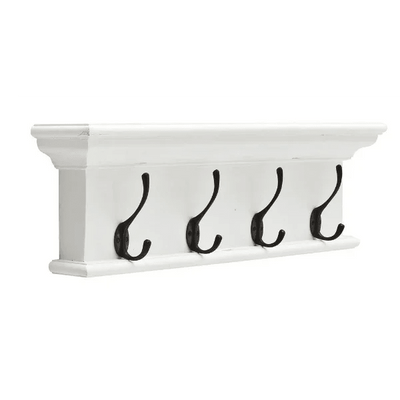 Halifax Wandgarderobe mit 4 Haken – weiß