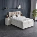 Opbergboxspring Noemibedd Beige – 140x200 cm in bouclé - Mooier Thuis