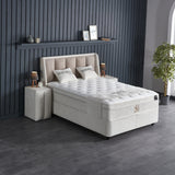 Opbergboxspring Noemibedd Beige – 140x200 cm in bouclé - Mooier Thuis