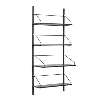 Norm wandrek 4 planken zwart - essenhout en ijzer - Mooier Thuis