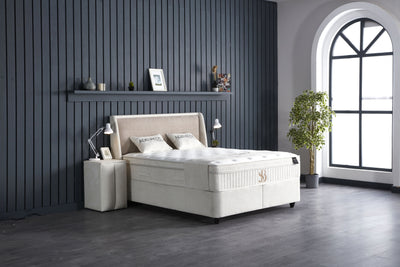 Opbergboxspring Adenbedd Beige – 180x200 cm