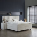 Opbergboxspring Woollybedd Beige – 140x200 cm in bouclé - Mooier Thuis