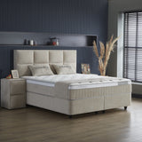 Opbergboxspring Oceanbedd Beige – 140x200 cm in bouclé - Mooier Thuis