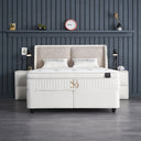 Opbergboxspring Twinbedd Beige – 140x200 cm - afbeelding 4