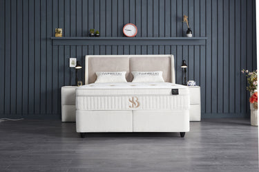 Opbergboxspring Twinbedd Beige – 180x200 cm - afbeelding 4
