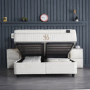Opbergboxspring Twinbedd Beige – 140x200 cm - afbeelding 8