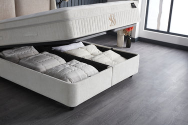 Opbergboxspring Twinbedd Beige – 160x200 cm - afbeelding 9