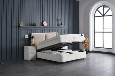Opbergboxspring Twinbedd Beige – 160x200 cm - afbeelding 2