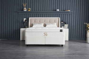 Opbergboxspring Perlabedd Beige – 180x200 cm - afbeelding 4