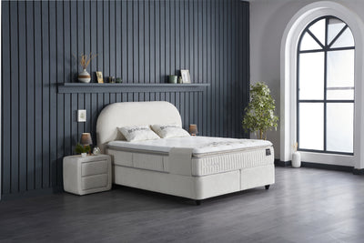 Opbergboxspring Bohembedd Beige – 140x200 cm