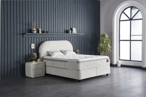 Opbergboxspring Bohembedd Beige – 160x200 cm