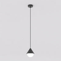 Giro hanglamp wit glas 1-lichts zwart