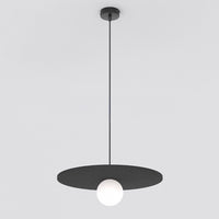 Calma hanglamp wit glas 1-lichts zwart