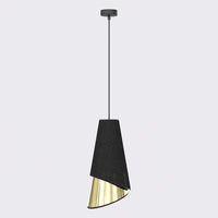 Moda hanglamp textiel 1-lichts zwart goud