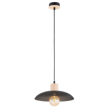 KOBE 1-lichts hanglamp - Zwart met hout