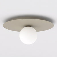 Solar plafondlamp opaalwit glas 1-lichts mokka
