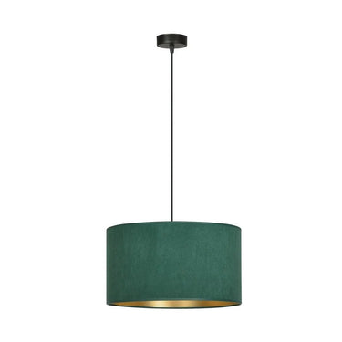 HILDE 1-lichts hanglamp - Groen fluweel - Zwart frame