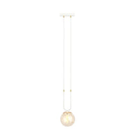 GLAM 1-lichts hanglamp - Amber glas - Wit frame - Mooier Thuis
