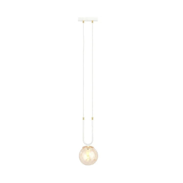 GLAM 1-lichts hanglamp - Amber glas - Wit frame