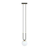 GLAM 1-lichts hanglamp – Wit/zwart hanglamp met ronde bol - metaal en glas - Mooier Thuis
