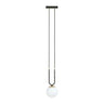 GLAM 1-lichts hanglamp – Wit/zwart hanglamp met ronde bol - metaal en glas - Mooier Thuis