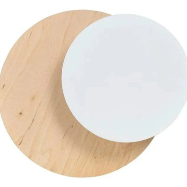 CIRCLE 1-lichts wandlamp – hout wit