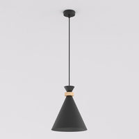 Zero hanglamp hout 1-lichts zwart