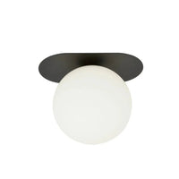 PLAZA 1-lichts plafondlamp - Wit glas - Zwart frame - Mooier Thuis