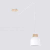 Kru hanglamp hout 1-lichts wit