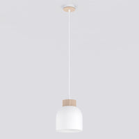 Vigo hanglamp hout 1-lichts wit