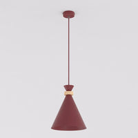 Zero hanglamp hout 1-lichts bordeaux
