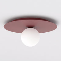 Solar plafondlamp opaalwit glas 1-lichts bordeaux