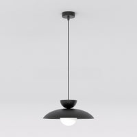 Mulan hanglamp wit glas 1-lichts zwart