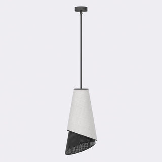 Moda hanglamp textiel 1-lichts grijs zwart