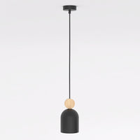 Mesi hanglamp hout 1-lichts zwart