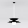 Nagoya hanglamp wit glas 1-lichts zwart hanglamp met lampenkap - metaal en glas - Mooier Thuis